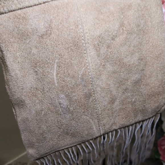 Boho/Western Brown Suede Fringed Mini Crossbody Purse - Picture 7 of 10
